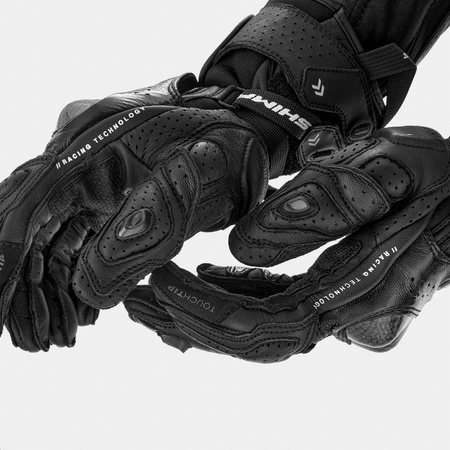Rękawice motocyklowe sportowe skórzane Shima RS-3 czarny