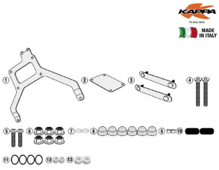 KAPPA System mocowania kufrów motocyklowego SKRZYNKI NARZĘDZIOWEJ KS250 DO STELAŻA KLR1144