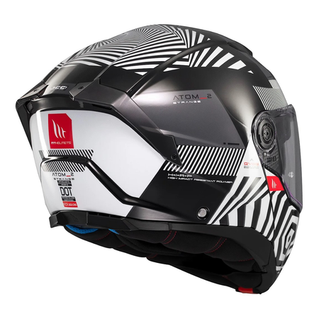 Kask motocyklowy MT ATOM 2 SV STRANGE BLACK/WHITE czarny biały