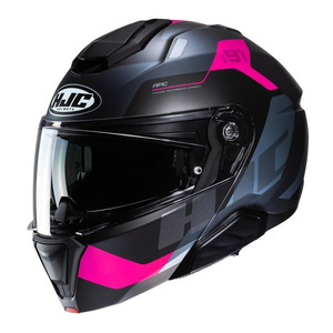 Kask motocyklowy szczękowy HJC I91 Carst czarny/różowy