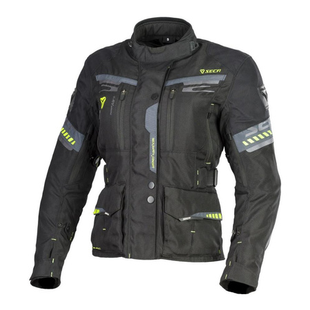 Kurtka motocyklowa damska SECA ARRAKIS II LADY BLACK czarny szary żółty fluo