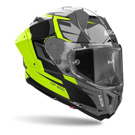 Kask motocyklowy AIROH GP800 MASTER YELLOW GLOSS żółty fluo szary czarny