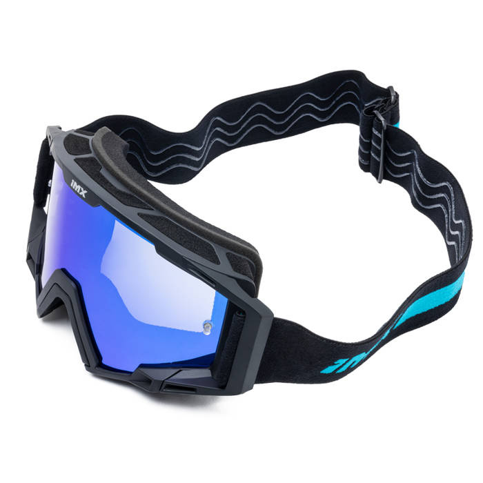 Gogle motocyklowe IMX Sand Black Matt/Blue - Szyba Blue Iridium + Clear (2 Szyby W Zestawie)