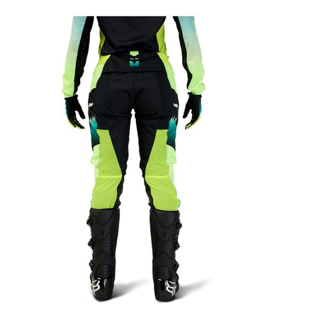 Damskie spodnie motocyklowe cross offroad mtb FOX 180 Flora czarny/żółty