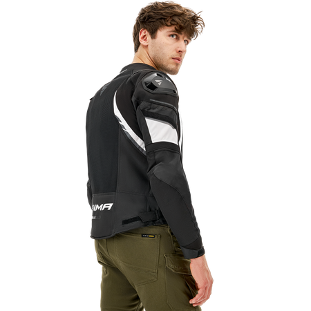 Kurtka motocyklowa tekstylna miejska Shima MESH PRO 2.0 czarny/biały