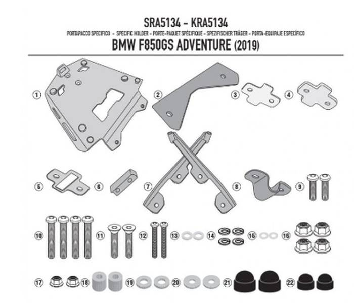 Kappa stelaż kufra centralnego BMW F 850GS Adventure (19) aluminiowy monokey