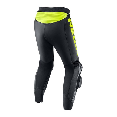 Spodnie skórzane motocyklowe Rebelhorn REBEL czarny-żółty fluo