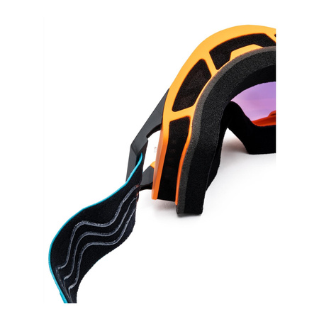 Gogle motocyklowe IMX Sand Orange Matt/Blue/White - Szyba Orange Iridium + Clear (2 Szyby W Zestawie)