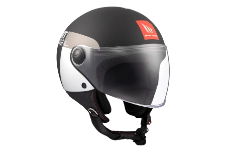 Kask motocyklowy MT STREET S INBOARD MATT BLACK/GREY czarny szary