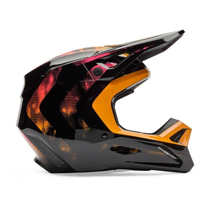 Kask cross dziecięcy FOX JUNIOR V1 KAIROS TANGERINE czarny pomarańczowy