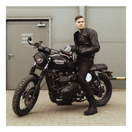 Jeansy motocyklowe Rebelhorn RAGE II Tapered Fit czarne vintage