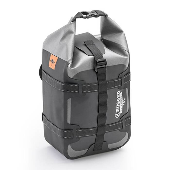 KAPPA TORBA NA SIEDZENIE / BAGAŻNIK 10L 100% WODOSZCZELNA KOLOR CZARNO-SREBRNY (K' RUGGED) (31X22X13CM) - motocyklowy bagaż