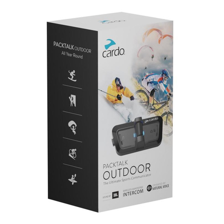 Interkom motocyklowy uniwersalny CARDO Packtalk OUTDOOR Single Czarny