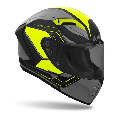 Kask motocyklowy AIROH CONNOR DUNK YELLOW MATT szary żółty fluo