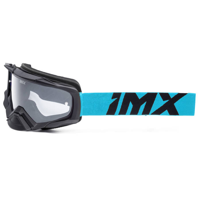 Gogle motocyklowe IMX Dust Black Matt/Blue - Szyba Dark Smoke + Clear (2 Szyby W Zestawie)