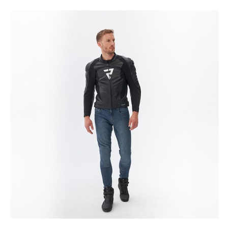 Kurtka motocyklowa skórzana Rebelhorn VELOCE czarny-biały