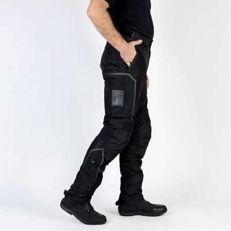 Spodnie motocyklowe tekstylne OZONE FLOW czarne