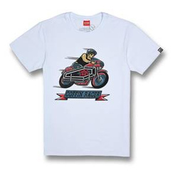 Koszulka codzienna T-shirt DAVCA COFFIN RACER biały czarny czerwony