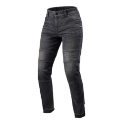 Jeansy motocyklowe damskie REVIT MOTO 2 LADY DARK BLACK STONE czarny