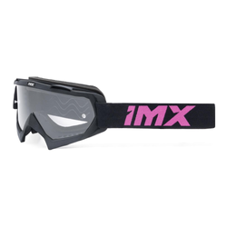 Gogle motocyklowe IMX Mud Black Matt/Pink - Szyba Clear (1 Szyba W Zestawie)