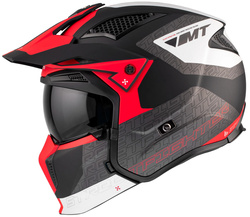 Kask motocyklowy MT STREETFIGHTER SV S TOTEM MATT PEARL RED czerwony szary czarny