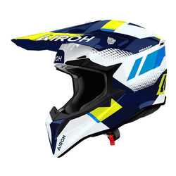 Kask cross AIROH WRAAAP VISION YELLOW BLUE GLOSS biały niebieski żółty