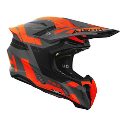 Kask cross AIROH TWIST 3 DYNASTY ORANGE MATT czarny szary pomarańczowy fluo