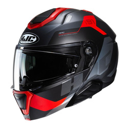 Kask motocyklowy szczękowy HJC I91 Carst czarny/czerwony