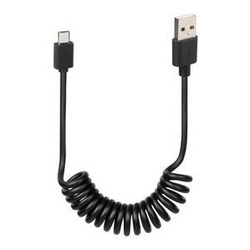 LAMPA Kabel sprężynowy Usb> Micro Usb - 100 cm – czarny