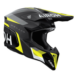 Kask cross AIROH WRAAAP CONQUER YELLOW MATT czarny szary żółty