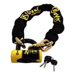 Zapięcie Motocyklowe AUVRAY – Zestaw Łańcuch z Kłódką, 100 cm, 13,5 mm (klasa S.R.A.)