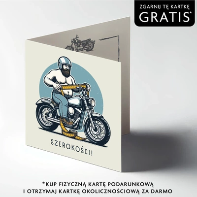 Kartka urodzinowa motocyklowa "Szerokości"