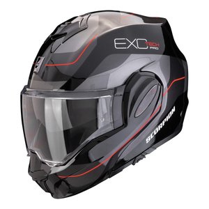 Kask motocyklowy SCORPION EXO-TECH EVO PRO COMMUTA BLACK/SILVER/RED czarny srebrny czerwony