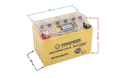 Akumulator AGM (I-Gel) MTX9-BS MORETTI ze wskaźnikiem