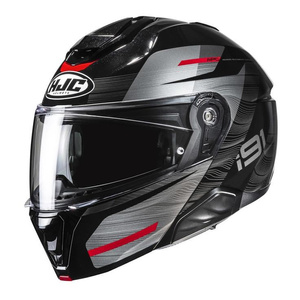 Kask szczękowy HJC I91 DUSK BLACK/RED czarny czerwony