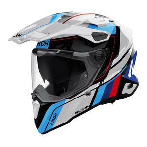 Kask integralny AIROH COMMANDER 2 SKIP WHITE GLOSS biały niebieski czerwony