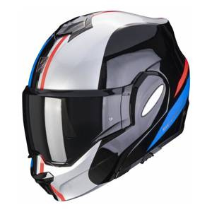 Kask motocyklowy SCORPION EXO-TECH FORZA BLACK/SILVER/RED czarny biały czerwony niebieski