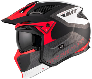Kask motocyklowy MT STREETFIGHTER SV S TOTEM MATT PEARL RED czerwony szary czarny