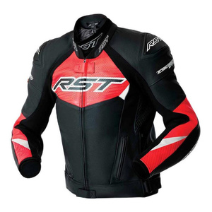 Kurtka motocyklowa skórzana RST TRACTECH EVO D3O BLACK/FLUO RED czarny czerwony fluo