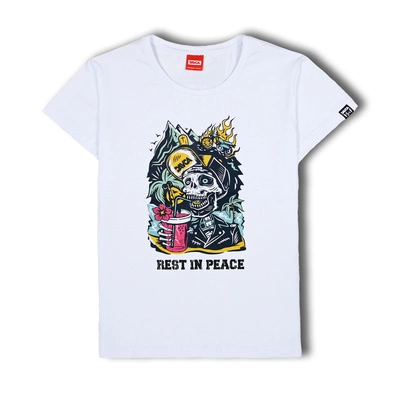  DAVCA T-shirt damski white RIP DAVCA T-shirt damski white RIP