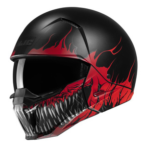 Kask motocyklowy otwarty HJC I20 Scraw czarny/czerwony