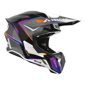 Kask cross AIROH TWIST 3 HUSTLE GLOSS szary biały fioletowy