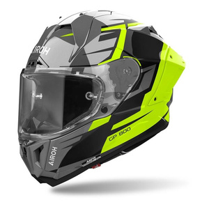 Kask motocyklowy AIROH GP800 MASTER YELLOW GLOSS żółty fluo szary czarny
