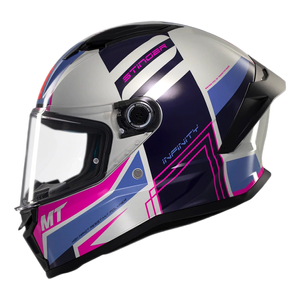 Kask motocyklowy MT STINGER 2 TRON WHITE/PINK/BLUE