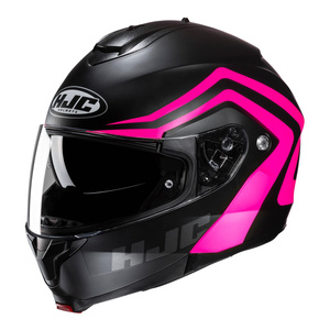 Kask motocyklowy szczękowy HJC C91N Nepos czarny/różowy
