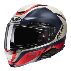 Kask motocyklowy szczękowy HJC RPHA 91 Rafino szary/czerwony