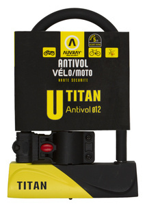 Zapięcie Motocyklowe AUVRAY TITAN 245 – U-Lock z Uchwytem, 165 mm x 245 mm – Uniwersalny
