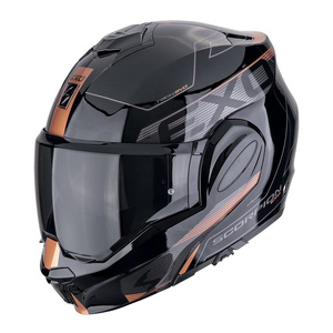 Kask motocyklowy szczękowy SCORPION EXO-TECH EVO TRAVELLER BLACK/COPPER czarny złoty