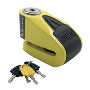 Zapięcie Motocyklowe AUVRAY B-LOCK 06 – Żółto-Czarna, 6 mm – Blokada Na Tarcze z Alarmem