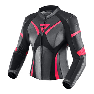 Damska kurtka motocyklowa skórzana Rebelhorn REBEL różowy-czarny